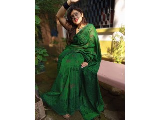 Mohini Cotton Print Saree (Green)