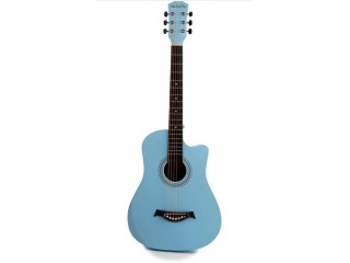 Medellin 38" Acoustic Guitar blue carbon fiber Matt (with Online Learning Course), handrest, strings, strap, bag, picks, capo, stand