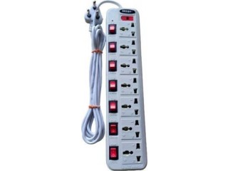 Skeisy EXT-107 Extension Switch Board Universal Surge Protector With 7 Socket 7 switch Extension Boards  7 Socket Extension Boards  White, Red