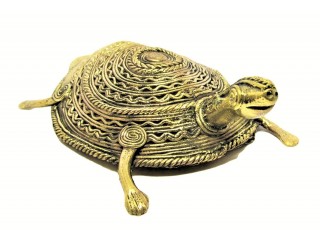 Dhokra Handcrafted Metal Tortoise  Showpiece |  Home Decor