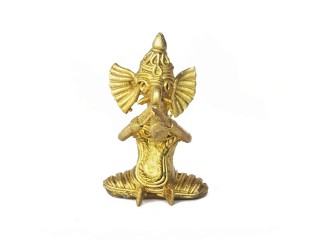 Traditional  Dokra Craft,Ganesh Playing The Flute.