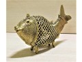 dhokra-metal-handcrafted-collectible-figurine-of-small-netted-golden-fish-for-home-decor-desk-decor-small-1