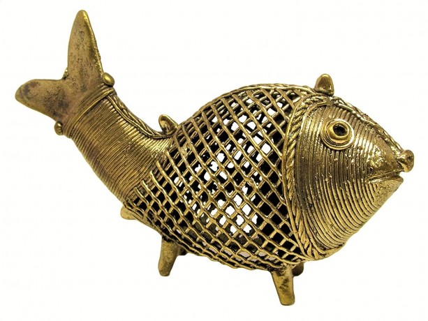 dhokra-metal-handcrafted-collectible-figurine-of-small-netted-golden-fish-for-home-decor-desk-decor-big-0