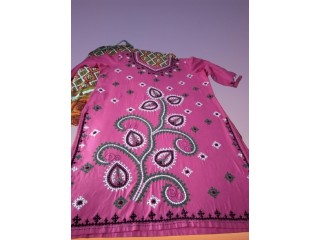 Item  13 Pure cotton Kurti with katha stitched  deigns. size Large