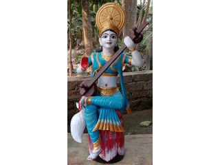 Wooden Lord Saraswati Statue , Handcarved Decorative Showpiece,height-28inch